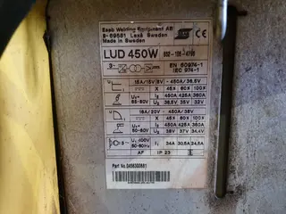PSJ 01. Svářečka Esab LUD 450 s podavačem PUA 2