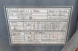 Mobidig 01. Svářečka Formica Formig 669 FW (inv.č.10)
