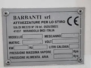 01. Žehlící stroj na košile a stroj na žehlení límců a manžet - Barbanti 484E + Barbanti 520E 