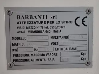 02. Žehlící stroj na košile a stroj na žehlení límců a manžet - Barbanti 484E + Barbanti 520E 