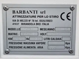02. Žehlící stroj na košile a stroj na žehlení límců a manžet - Barbanti 484E + Barbanti 520E 