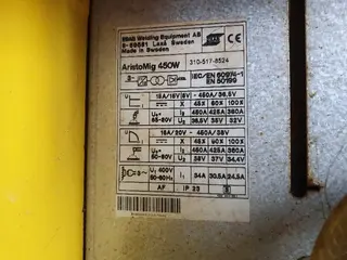PSJ 04. Svářečka Esab AristoMig 450W s podavačem AristFeed 48-4
