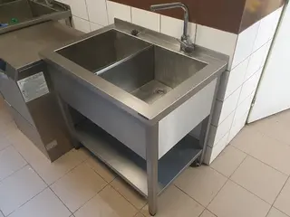 Série LETMO 10 Dvojdřez malý s policí, nerezový