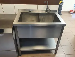 Série LETMO 10 Dvojdřez malý s policí, nerezový