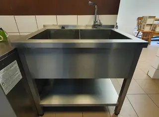 Série LETMO 10 Dvojdřez malý s policí, nerezový