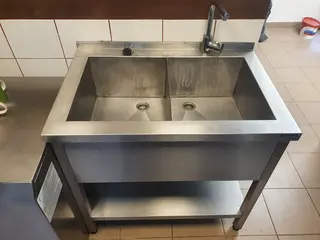 Série LETMO 10 Dvojdřez malý s policí, nerezový