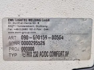 C-Mec 320 Svařovací přístroj TETRIX 230 AC/DC COMFORT 8P