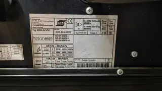 PŽSK 930. ESAB Tig 3000i AC/DC