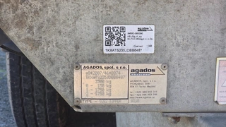 EZE 38. - Agados přívěs O2B2 Atlas, celkova 3500 kg, VIN TKXATS235JDBB6487