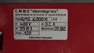 PŽSK 133. Fixní odjiskřovací pracoviště Désintegr´arc GMS 6000K