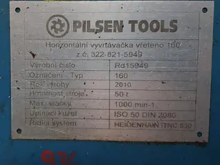 PŽSK 02. Horizontální vyvrtávačka, Pilsen Tools WD 160-6250 CNC