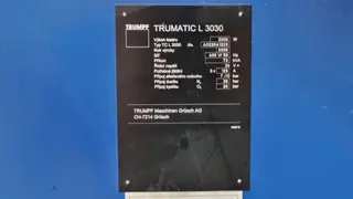 Laserový řezací stroj TRUMPF TRUMATIC L3030
