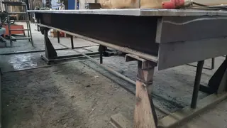 PŽSK 45. Ocelový stůl 160x340x3