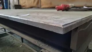 PŽSK 45. Ocelový stůl 160x340x3