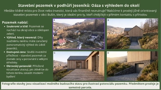 Výjimečný stavební pozemek ve svahu s panoramatickým výhledem – Bušín