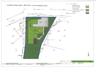Stavební pozemek 1050m2, vč. stavebního povolení na stavbu RD s garáží, Březiny u Poličky