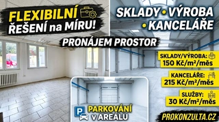 IP Radotín - skladové, výrobní a kancelářské prostory k pronájmu