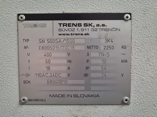 INTORA 02. Soustruh hrotový Trens SN 500SA/1500