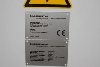 upuštěno - malý akumulátor GILDEMEISTER CellCube FB 30-130 kW