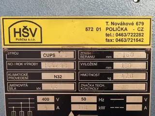Styl Plzeň 12. Vysekávací lis hydraulický CUPS 6,3